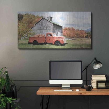 Luxe Metal Art 'Pumpkin Patch' by Lori Deiter, Metal Wall Art,48x24