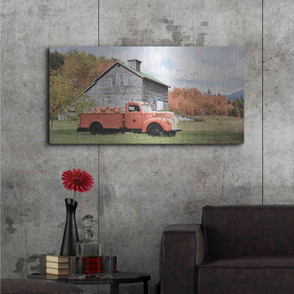 Luxe Metal Art 'Pumpkin Patch' by Lori Deiter, Metal Wall Art,48x24