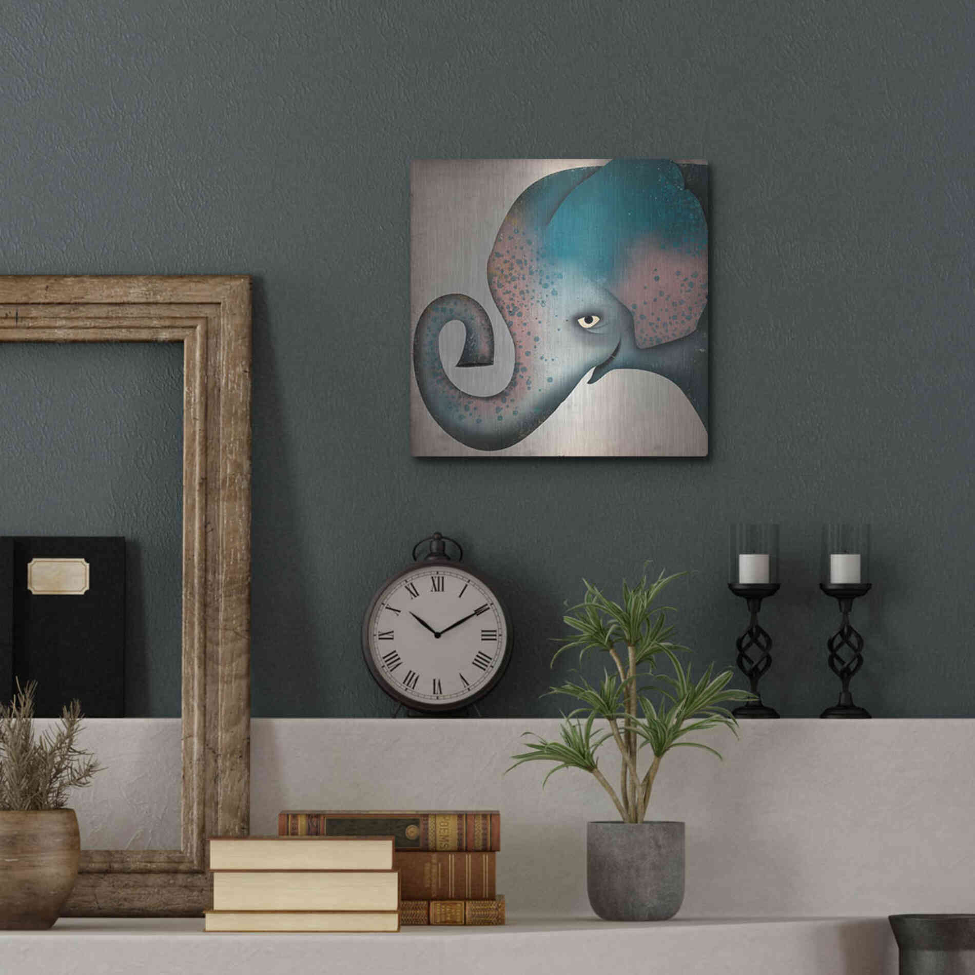 Luxe Metal Art 'Elephant Wow II' by Ryan Fowler, Metal Wall Art,12x12