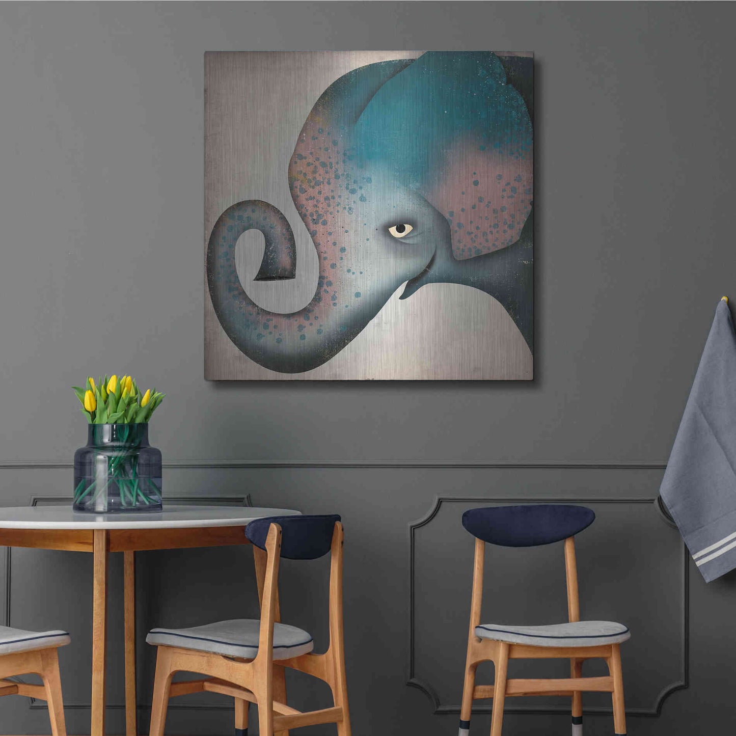 Luxe Metal Art 'Elephant Wow II' by Ryan Fowler, Metal Wall Art,36x36