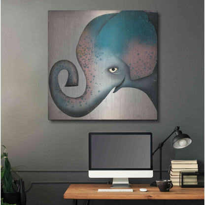 Luxe Metal Art 'Elephant Wow II' by Ryan Fowler, Metal Wall Art,36x36