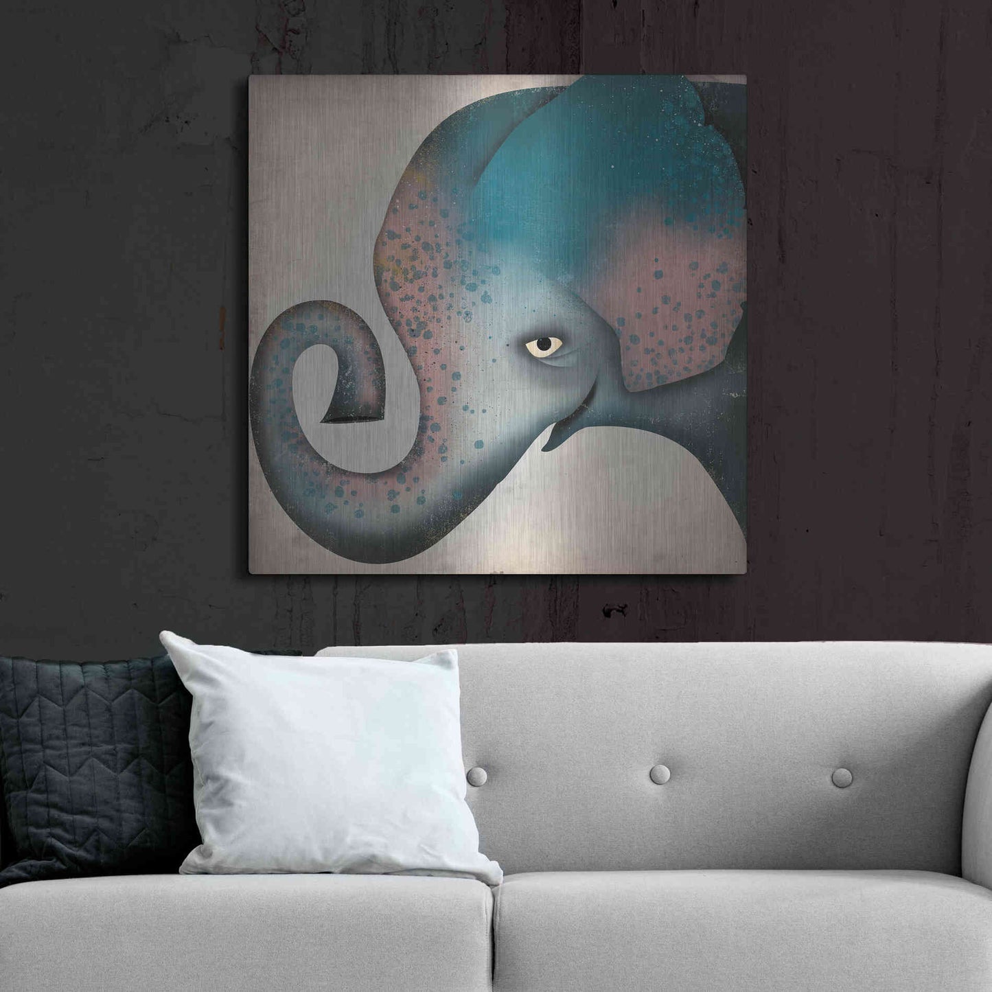 Luxe Metal Art 'Elephant Wow II' by Ryan Fowler, Metal Wall Art,36x36