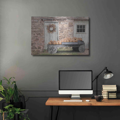 Luxe Metal Art 'Fort Halifax Pumpkin Wagon' by Lori Deiter, Metal Wall Art,36x24