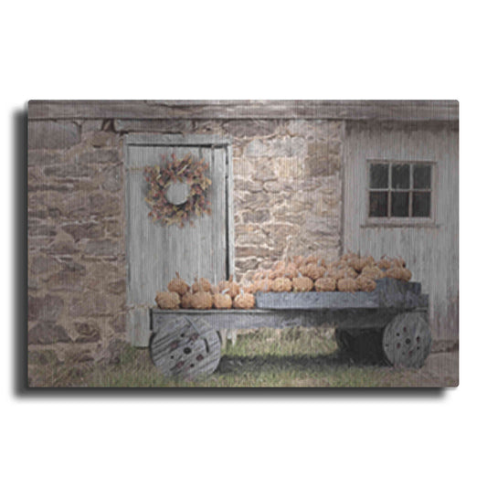 Luxe Metal Art 'Fort Halifax Pumpkin Wagon' by Lori Deiter, Metal Wall Art