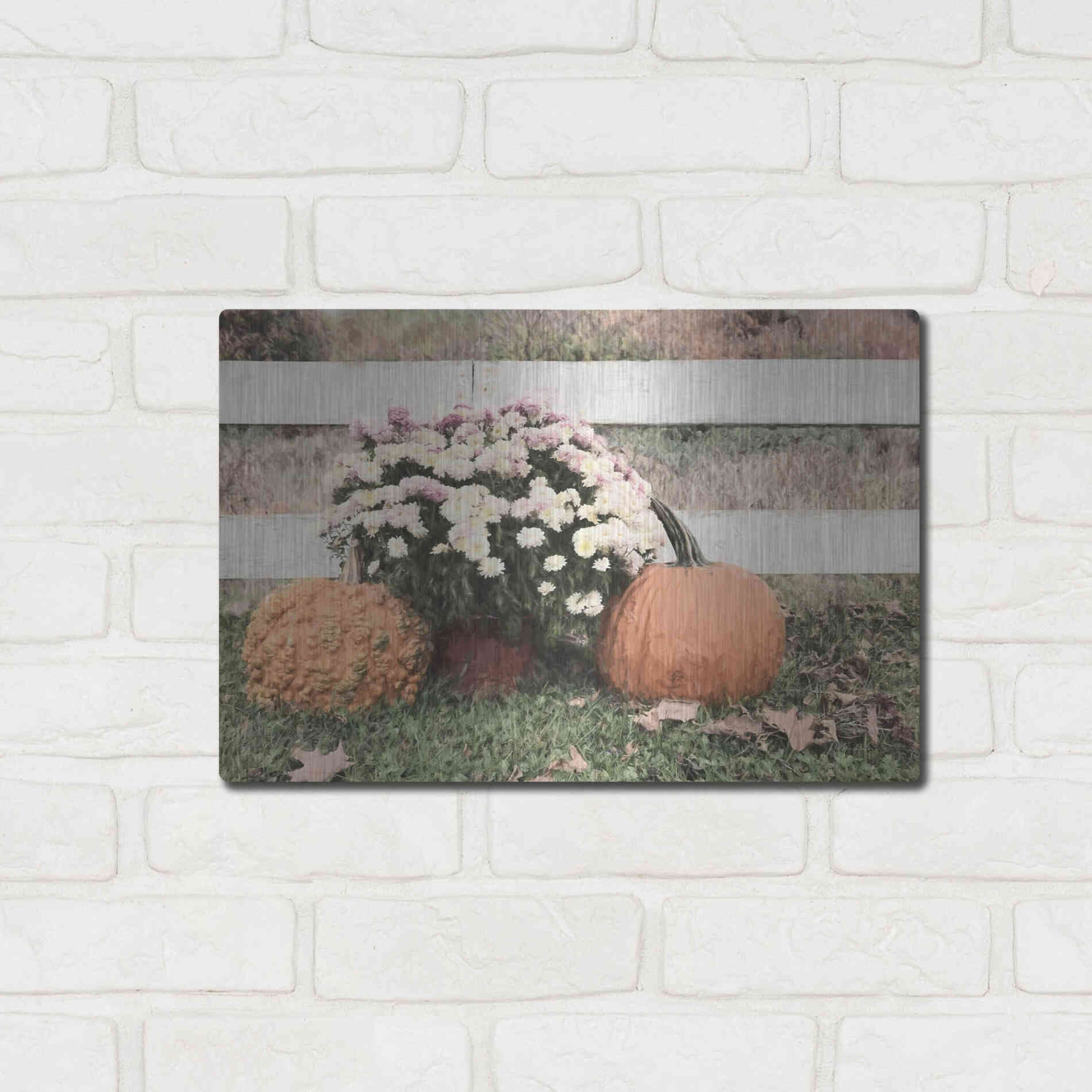 Luxe Metal Art 'Fall Display II' by Lori Deiter, Metal Wall Art,16x12