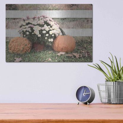 Luxe Metal Art 'Fall Display II' by Lori Deiter, Metal Wall Art,16x12