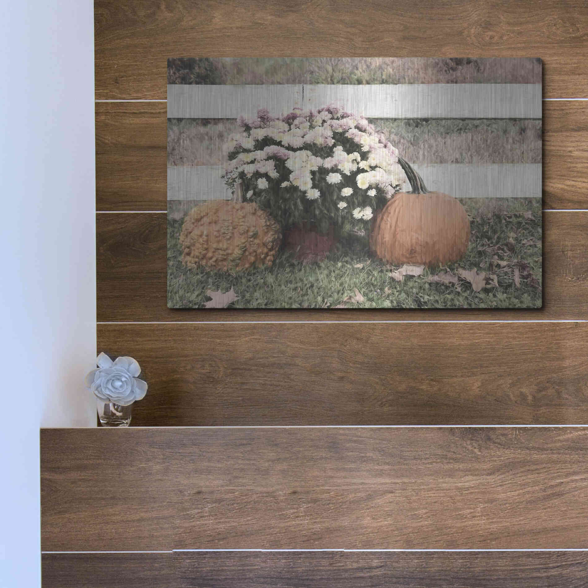 Luxe Metal Art 'Fall Display II' by Lori Deiter, Metal Wall Art,16x12