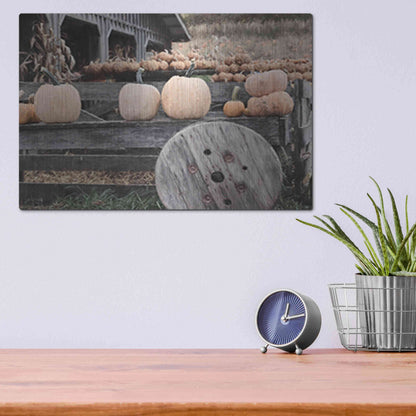 Luxe Metal Art 'Pumpkin Market' by Lori Deiter, Metal Wall Art,16x12