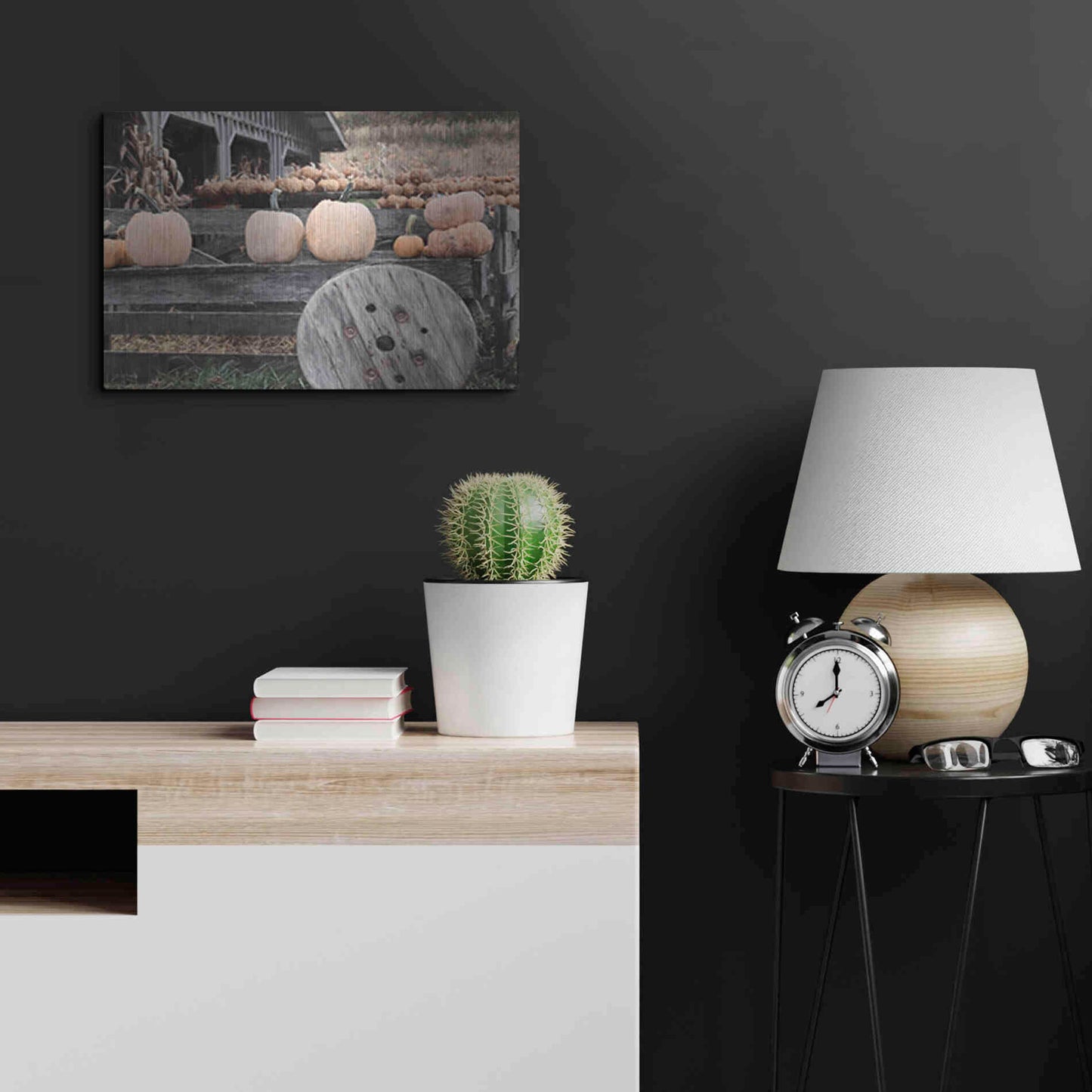 Luxe Metal Art 'Pumpkin Market' by Lori Deiter, Metal Wall Art,24x16
