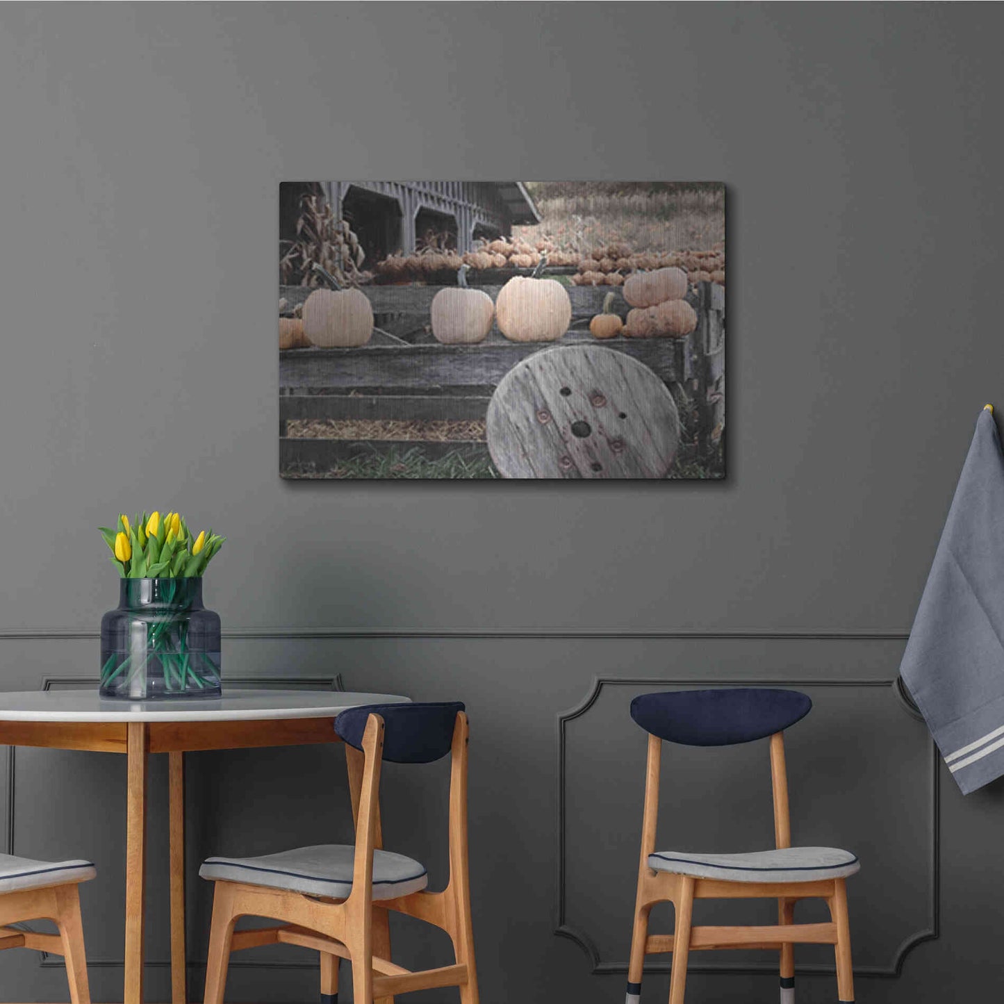 Luxe Metal Art 'Pumpkin Market' by Lori Deiter, Metal Wall Art,36x24