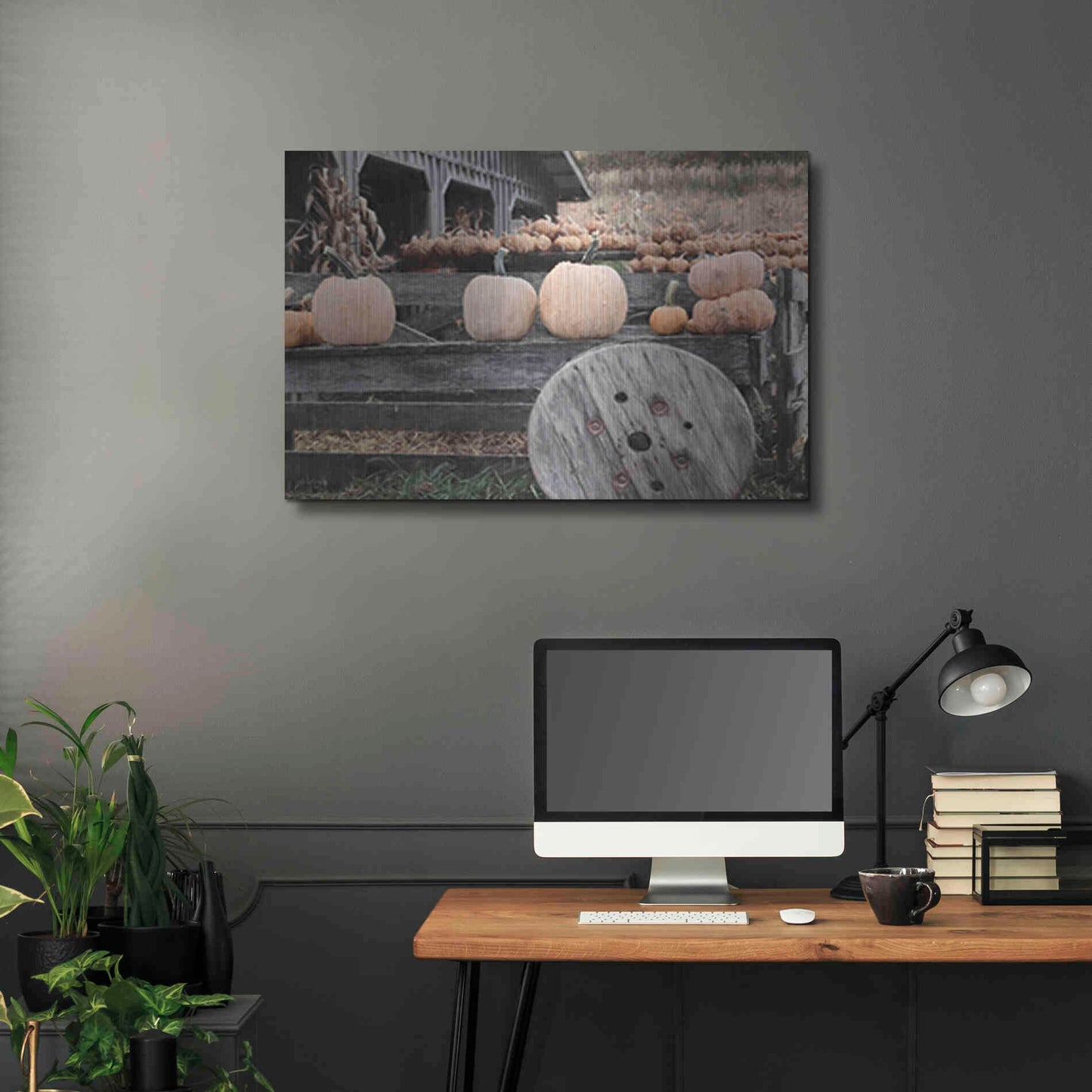 Luxe Metal Art 'Pumpkin Market' by Lori Deiter, Metal Wall Art,36x24