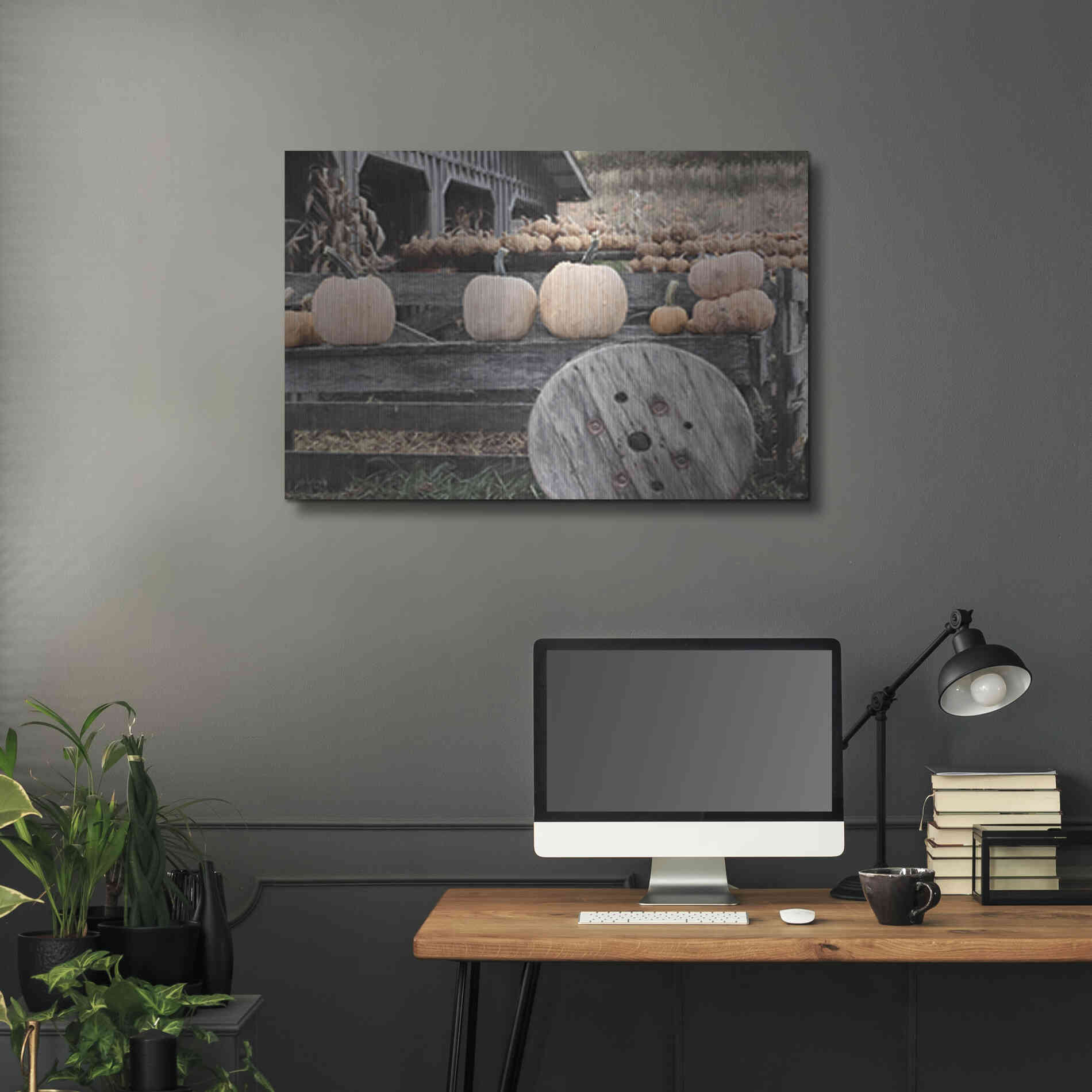 Luxe Metal Art 'Pumpkin Market' by Lori Deiter, Metal Wall Art,36x24