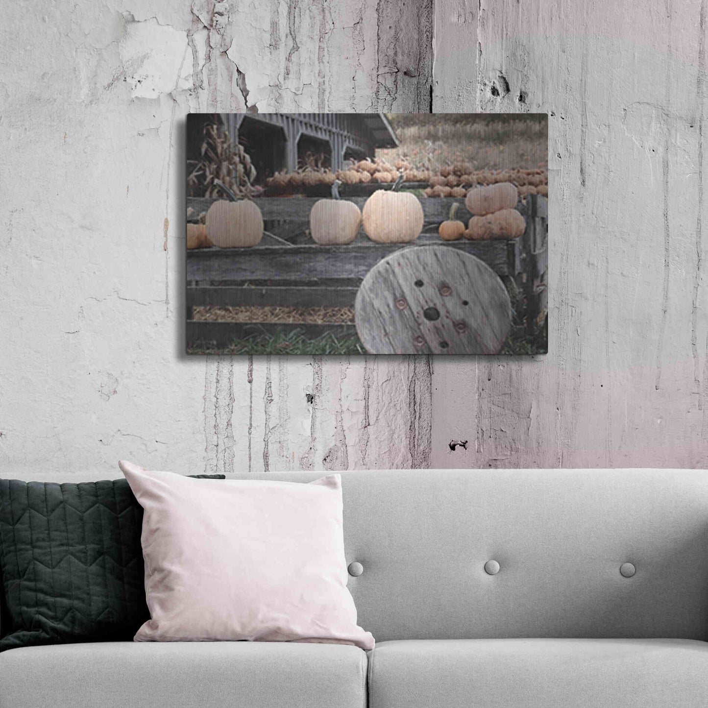 Luxe Metal Art 'Pumpkin Market' by Lori Deiter, Metal Wall Art,36x24