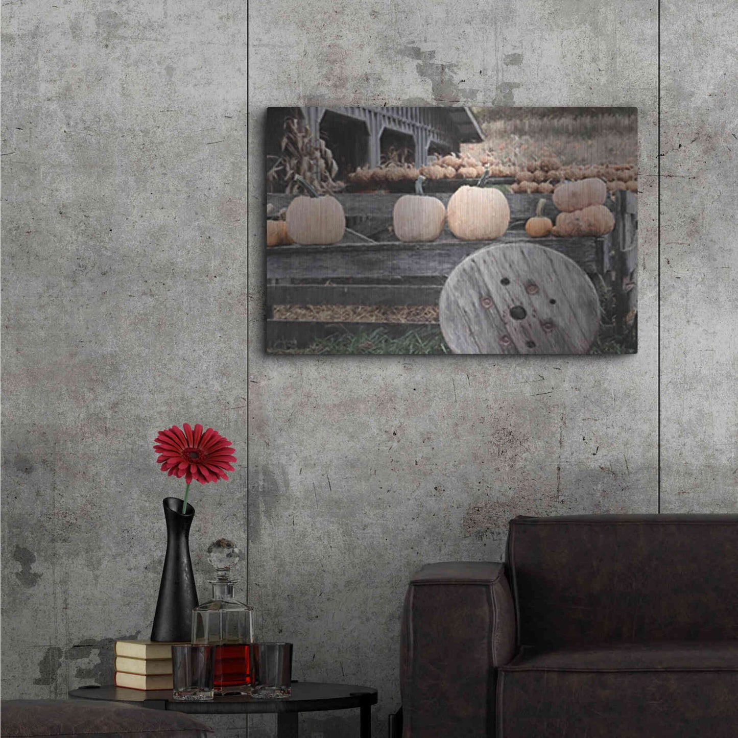 Luxe Metal Art 'Pumpkin Market' by Lori Deiter, Metal Wall Art,36x24