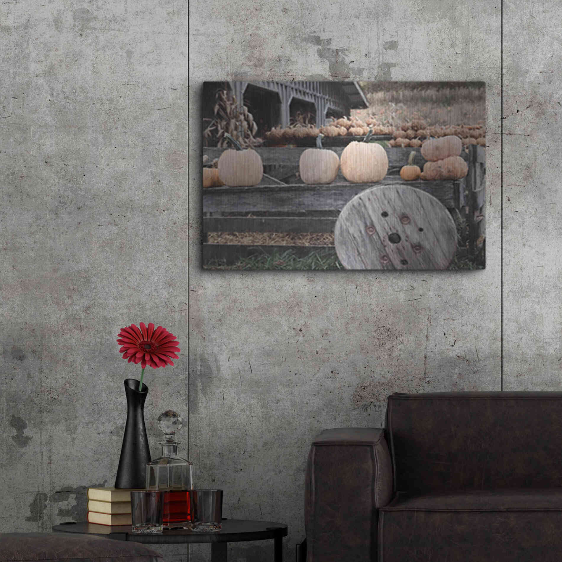Luxe Metal Art 'Pumpkin Market' by Lori Deiter, Metal Wall Art,36x24