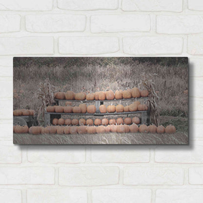 Luxe Metal Art 'Pumpkin Picking' by Lori Deiter, Metal Wall Art,24x12