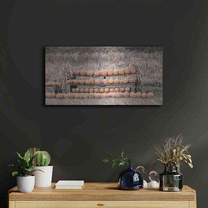 Luxe Metal Art 'Pumpkin Picking' by Lori Deiter, Metal Wall Art,24x12