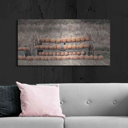 Luxe Metal Art 'Pumpkin Picking' by Lori Deiter, Metal Wall Art,48x24