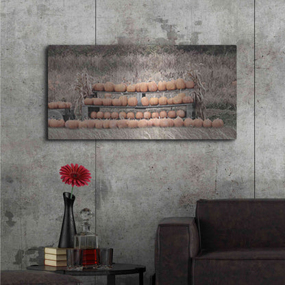 Luxe Metal Art 'Pumpkin Picking' by Lori Deiter, Metal Wall Art,48x24
