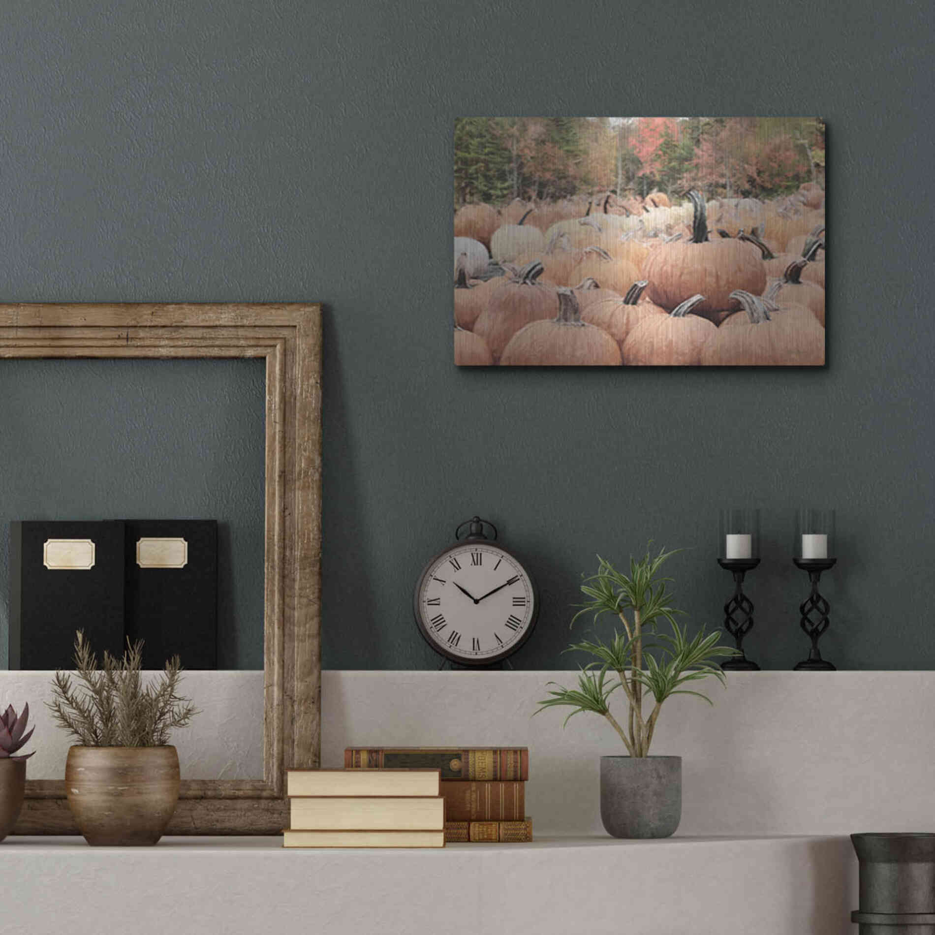 Luxe Metal Art 'The Perfect Pumpkin' by Lori Deiter, Metal Wall Art,16x12