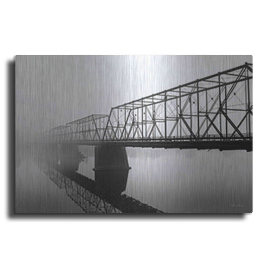 Luxe Metal Art 'Foggy Morning Bridge' by Lori Deiter, Metal Wall Art