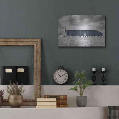 Luxe Metal Art 'Black & White Barn' by Lori Deiter, Metal Wall Art,16x12