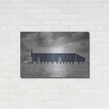 Luxe Metal Art 'Black & White Barn' by Lori Deiter, Metal Wall Art,36x24
