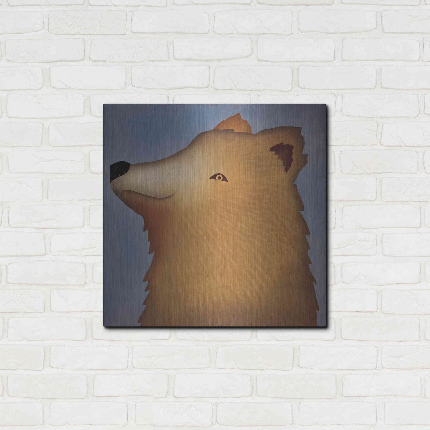 Luxe Metal Art 'Brown Bear Wow' by Ryan Fowler, Metal Wall Art,24x24