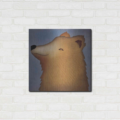 Luxe Metal Art 'Brown Bear Wow' by Ryan Fowler, Metal Wall Art,24x24