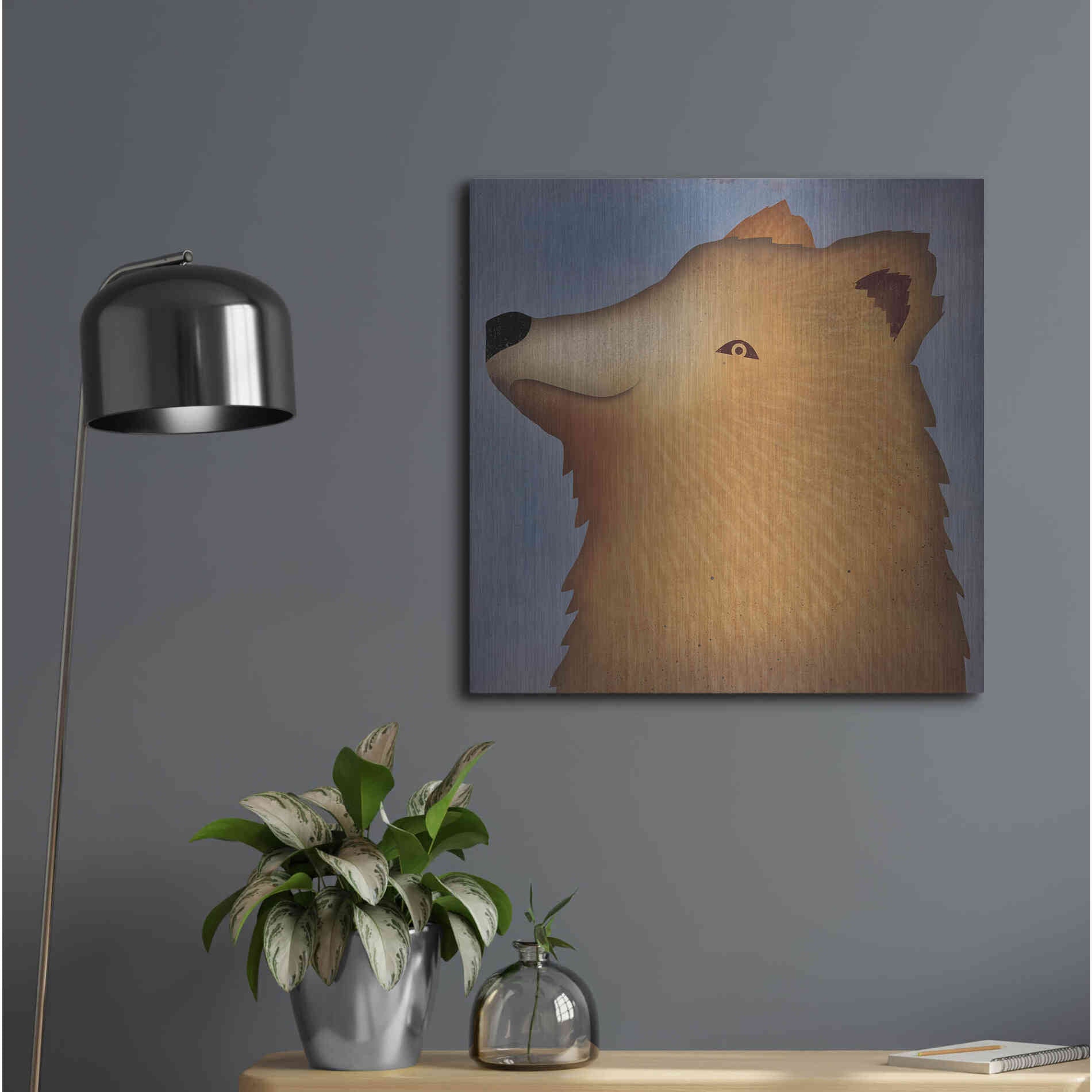 Luxe Metal Art 'Brown Bear Wow' by Ryan Fowler, Metal Wall Art,24x24