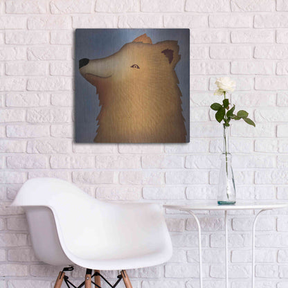 Luxe Metal Art 'Brown Bear Wow' by Ryan Fowler, Metal Wall Art,24x24