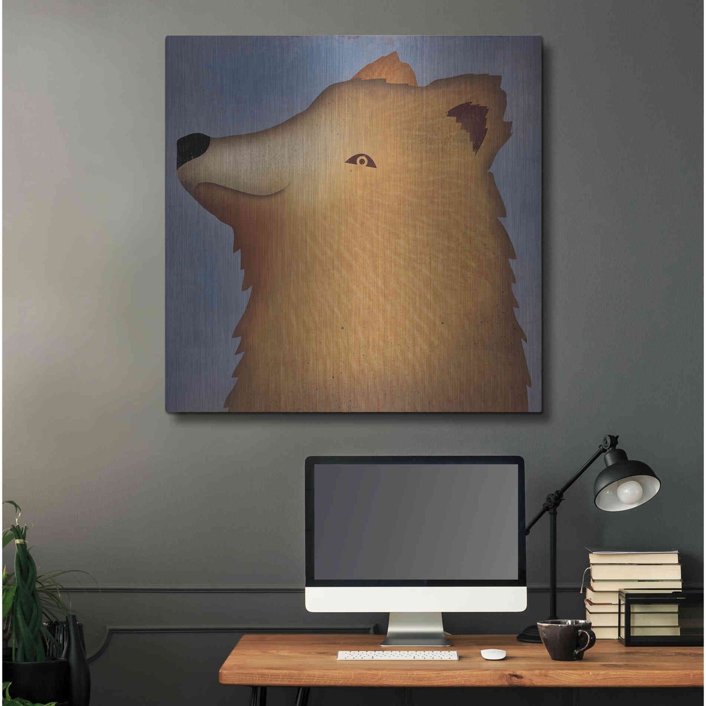 Luxe Metal Art 'Brown Bear Wow' by Ryan Fowler, Metal Wall Art,36x36