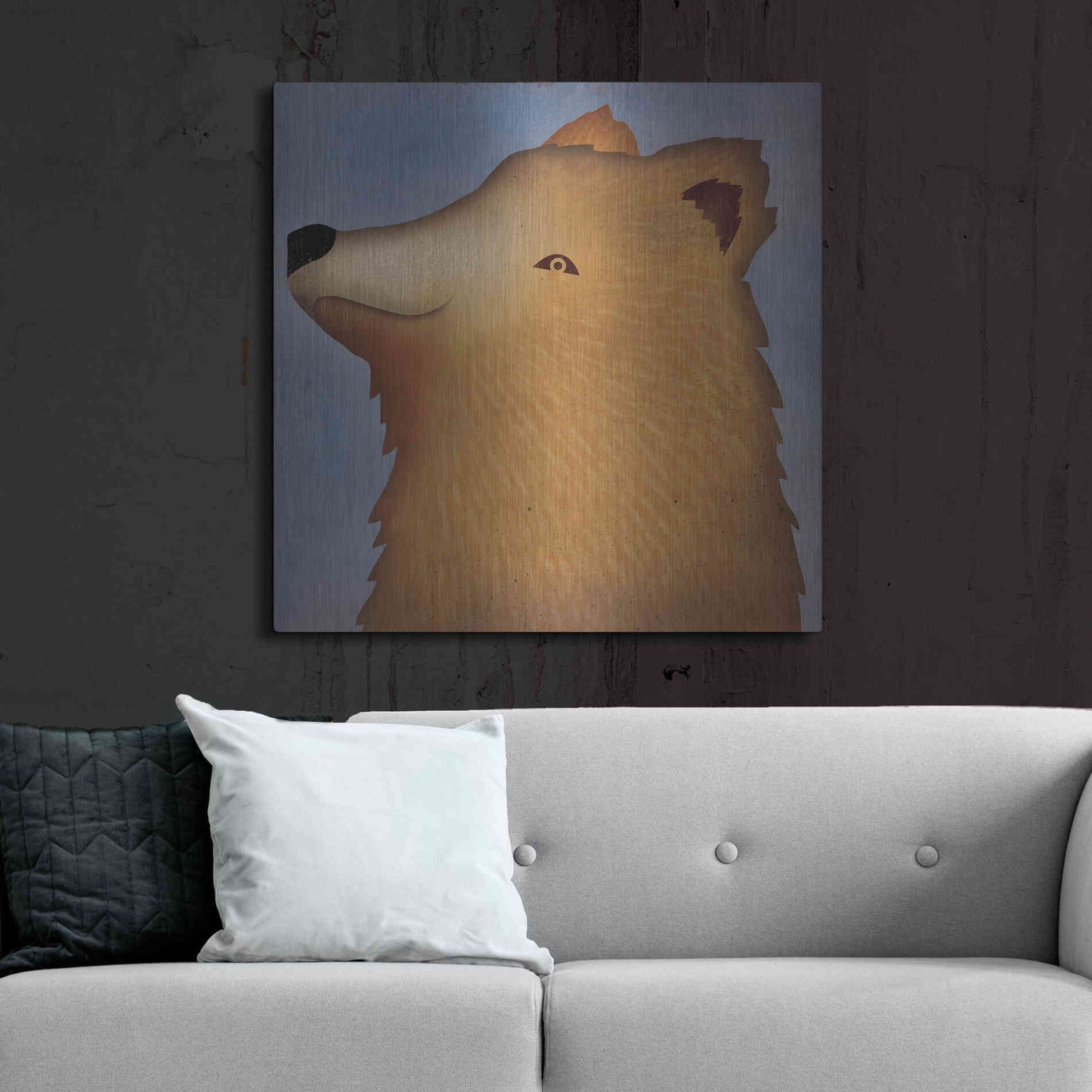 Luxe Metal Art 'Brown Bear Wow' by Ryan Fowler, Metal Wall Art,36x36