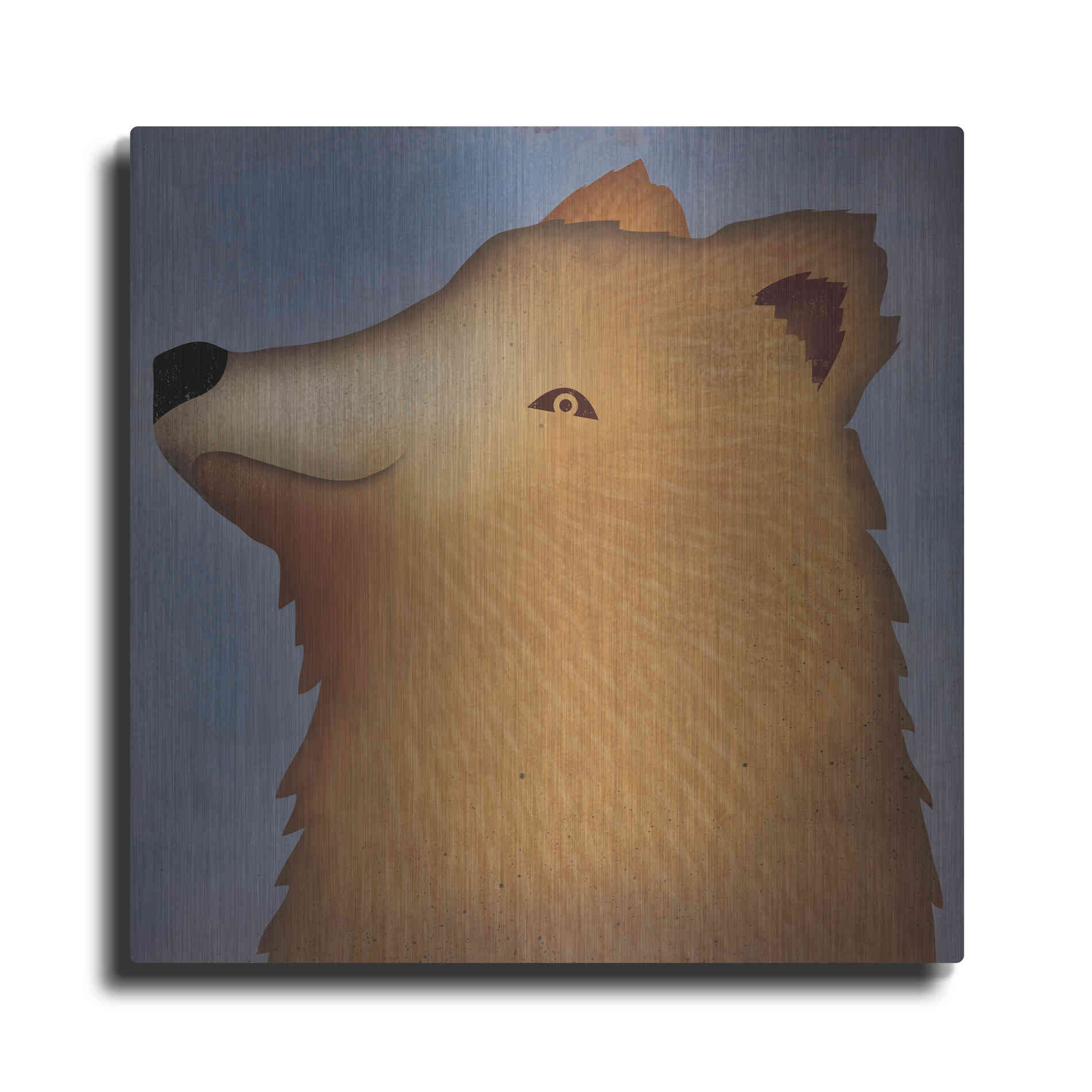 Luxe Metal Art 'Brown Bear Wow' by Ryan Fowler, Metal Wall Art