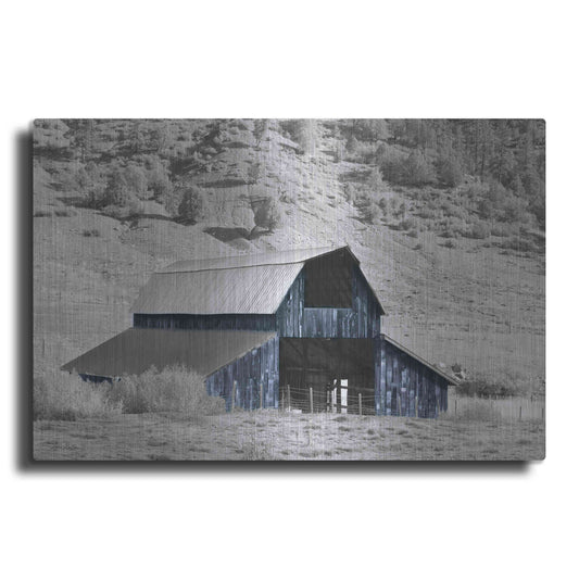 Luxe Metal Art 'Blue Barn II' by Lori Deiter, Metal Wall Art