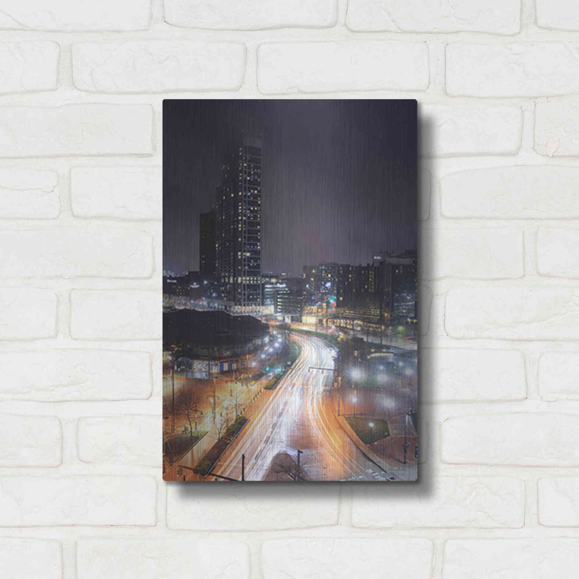 Luxe Metal Art 'Inner Harbor Lights II' by Lori Deiter, Metal Wall Art,12x16