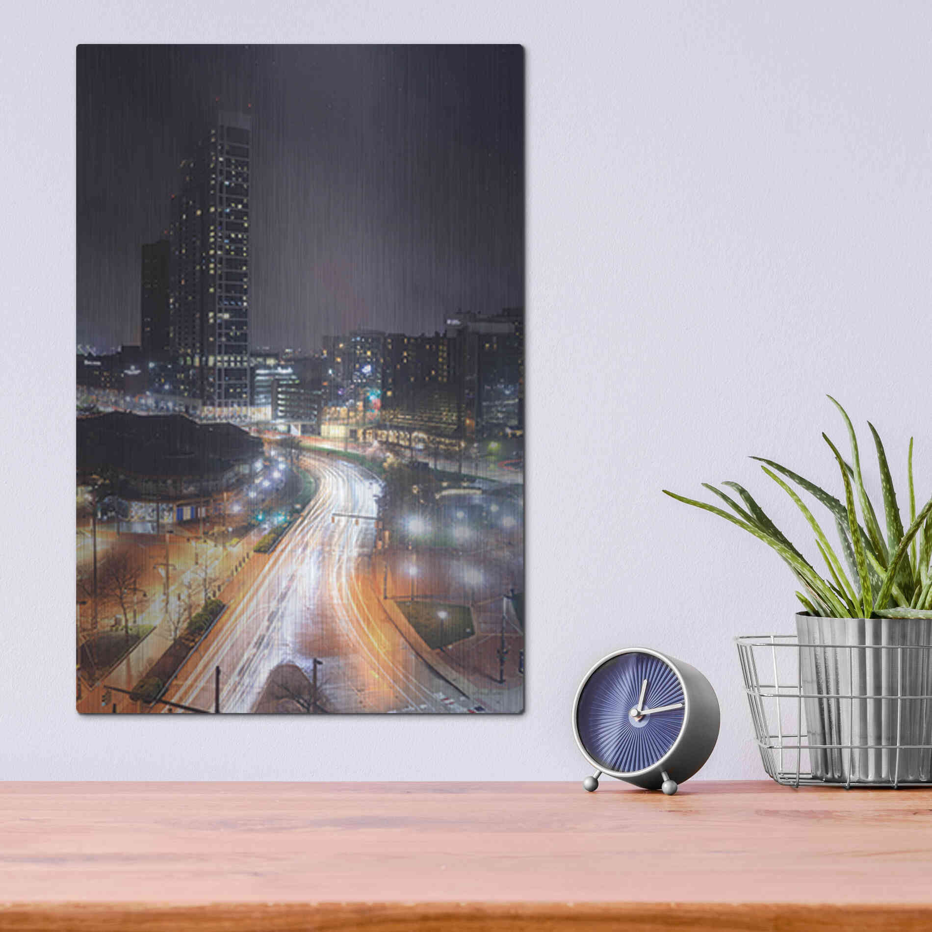 Luxe Metal Art 'Inner Harbor Lights II' by Lori Deiter, Metal Wall Art,12x16