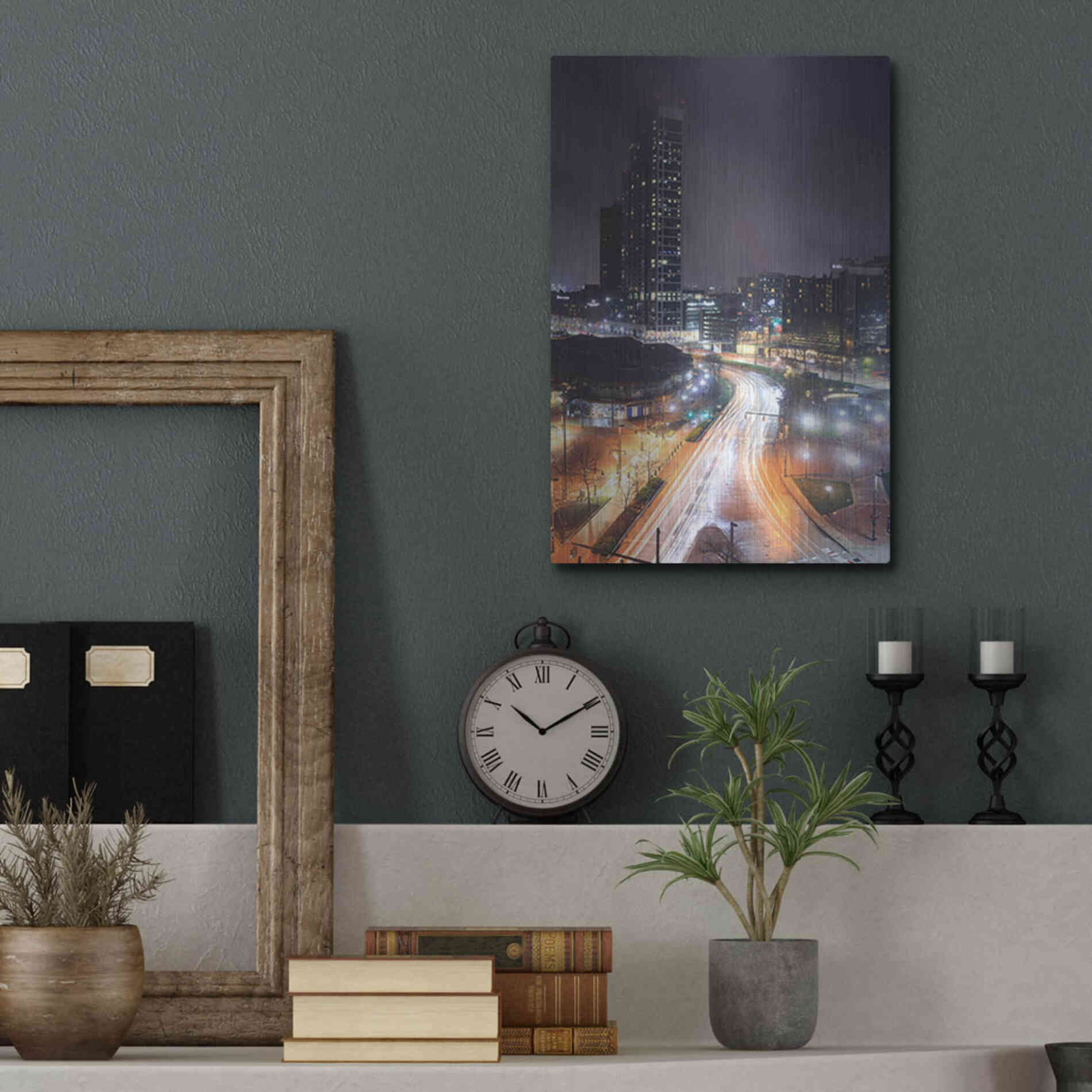 Luxe Metal Art 'Inner Harbor Lights II' by Lori Deiter, Metal Wall Art,12x16