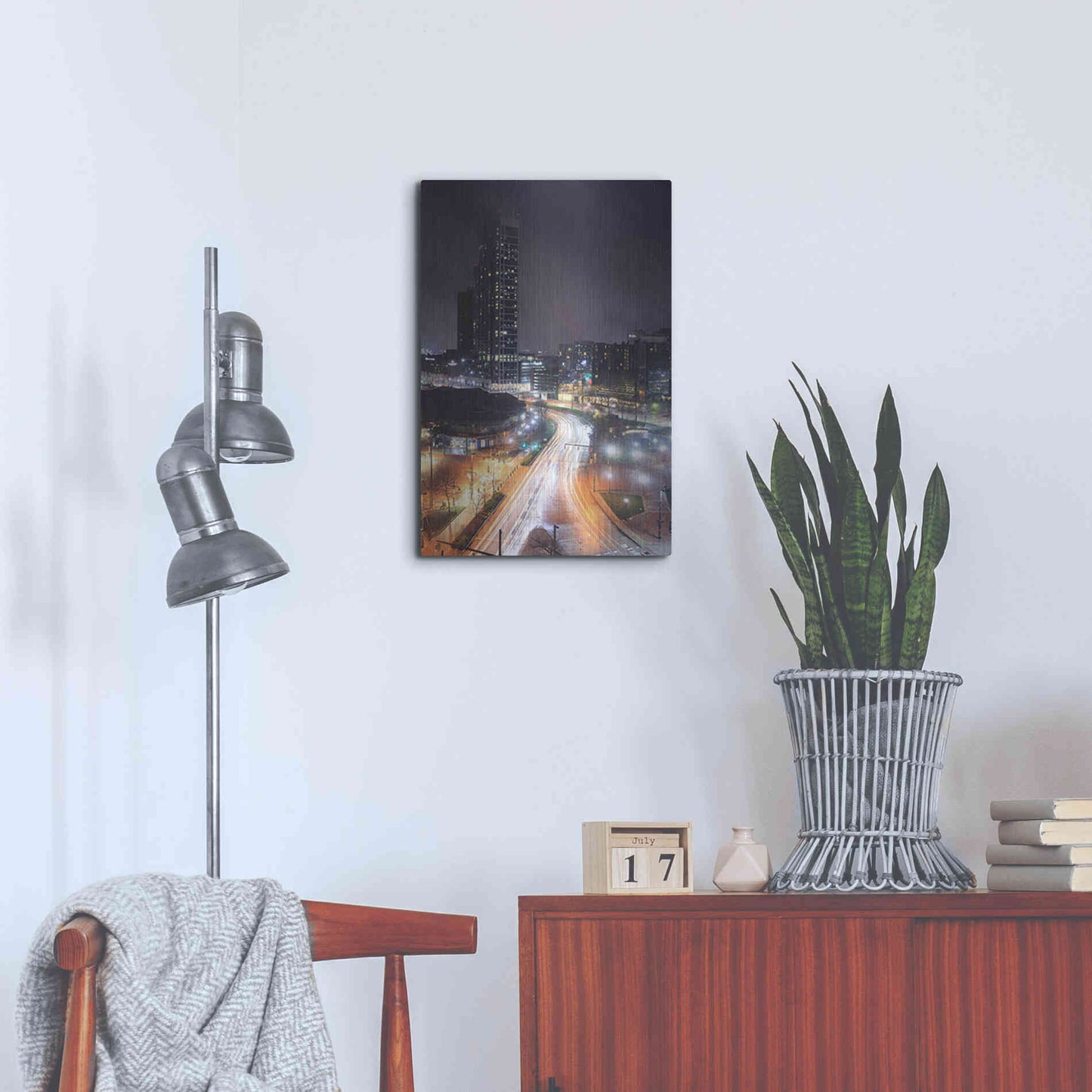 Luxe Metal Art 'Inner Harbor Lights II' by Lori Deiter, Metal Wall Art,16x24