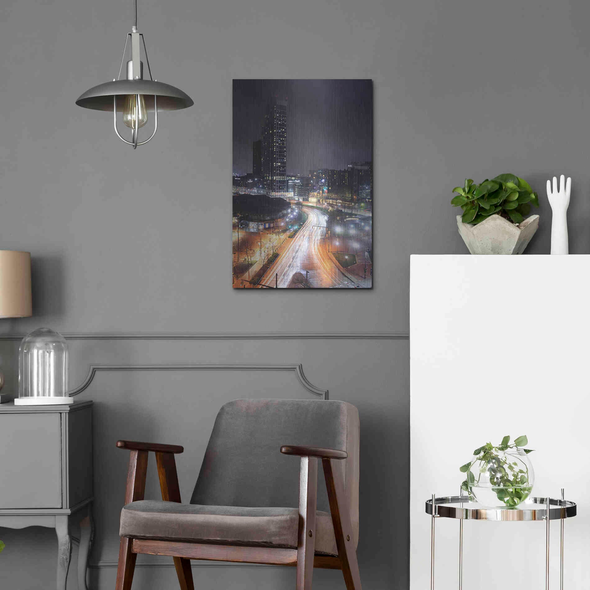 Luxe Metal Art 'Inner Harbor Lights II' by Lori Deiter, Metal Wall Art,16x24