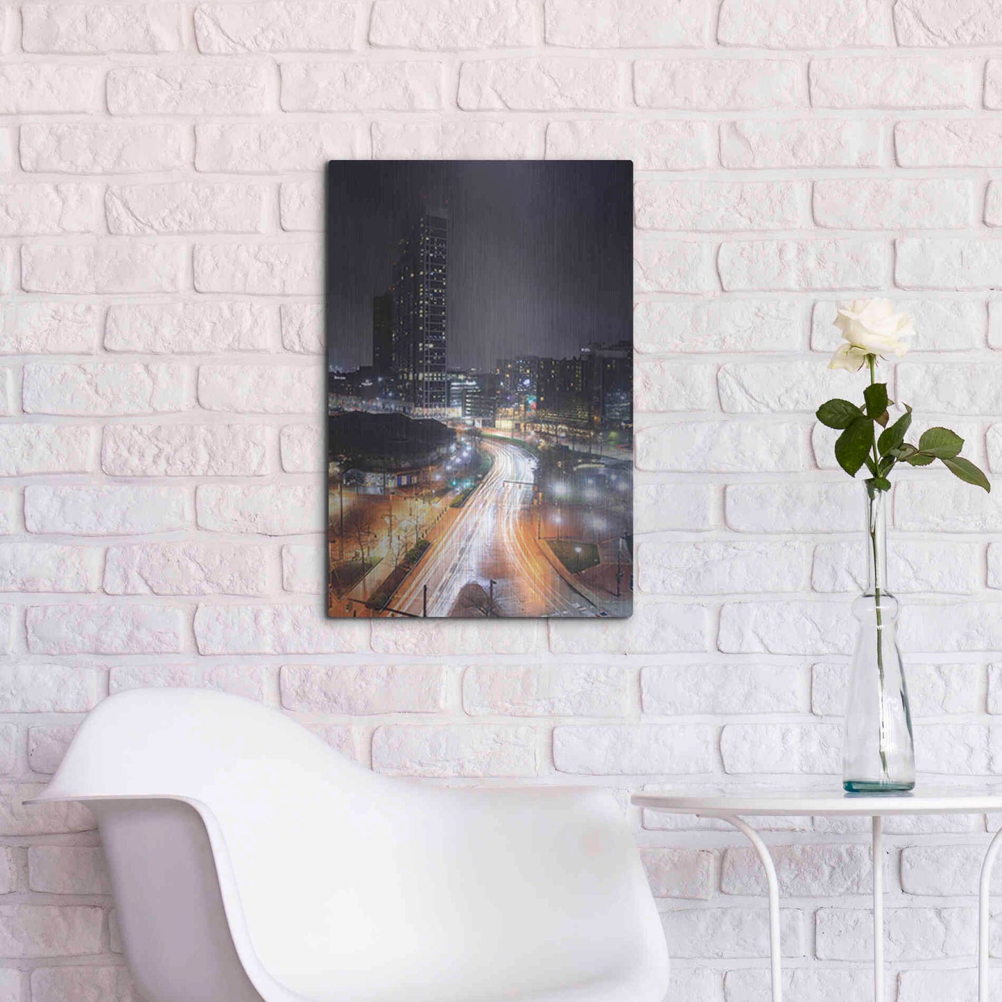 Luxe Metal Art 'Inner Harbor Lights II' by Lori Deiter, Metal Wall Art,16x24