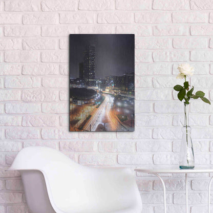 Luxe Metal Art 'Inner Harbor Lights II' by Lori Deiter, Metal Wall Art,16x24