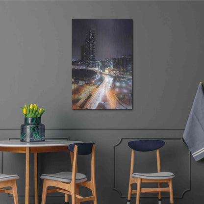 Luxe Metal Art 'Inner Harbor Lights II' by Lori Deiter, Metal Wall Art,24x36