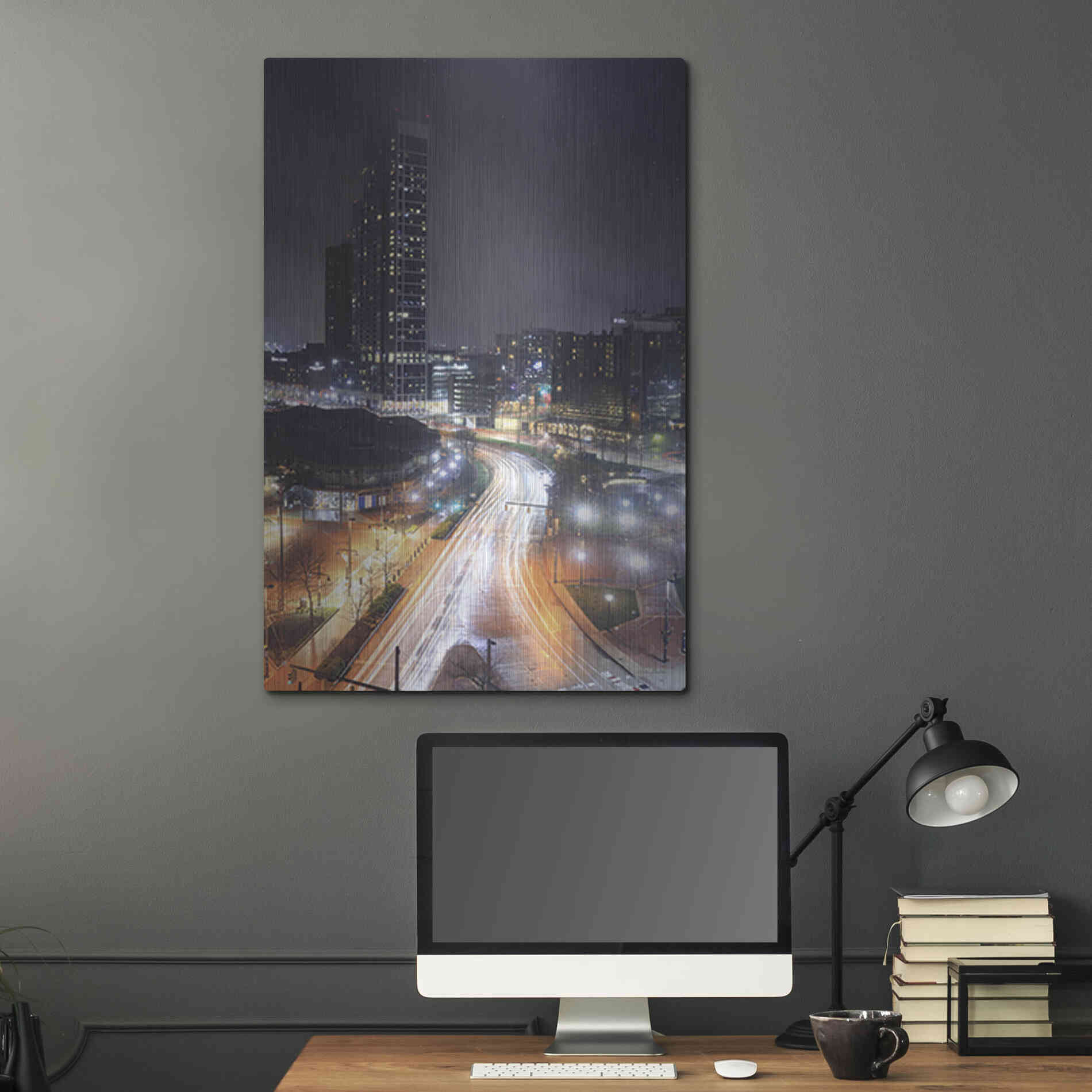 Luxe Metal Art 'Inner Harbor Lights II' by Lori Deiter, Metal Wall Art,24x36