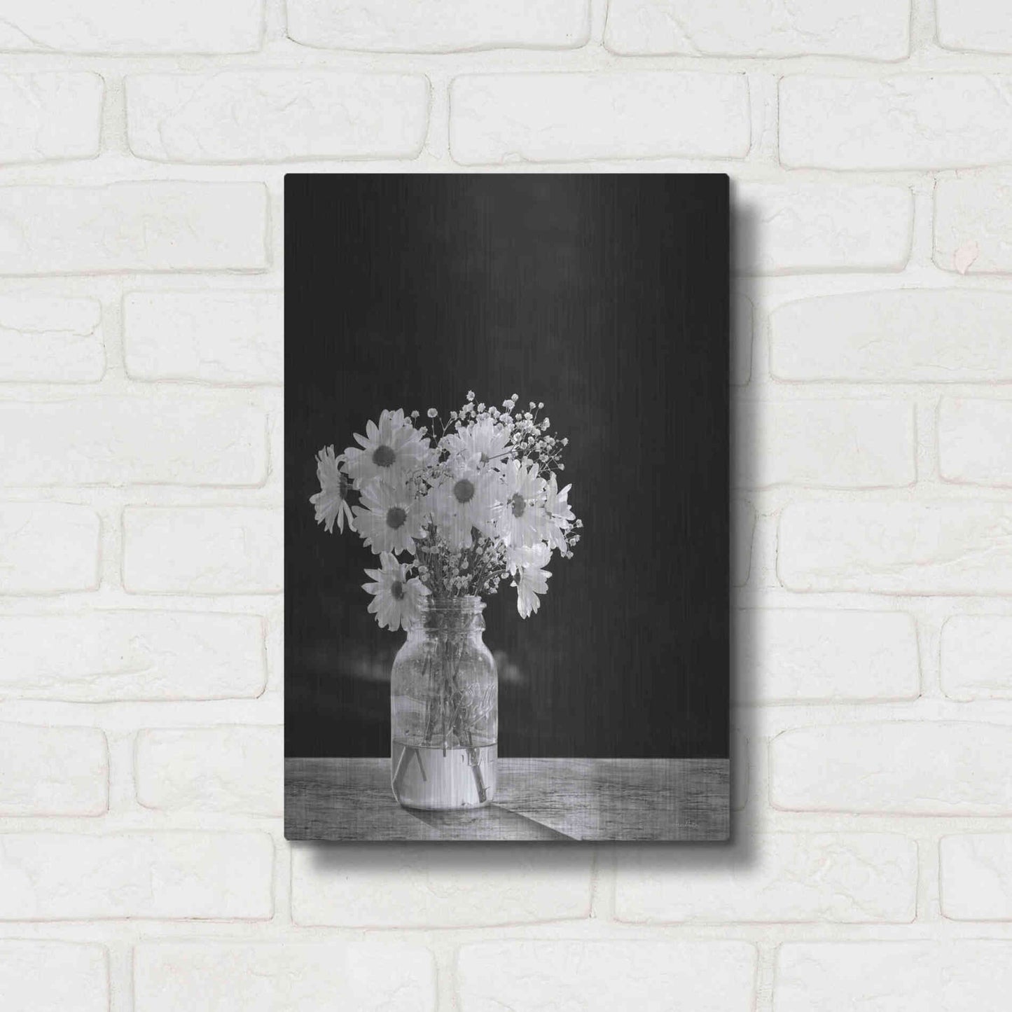 Luxe Metal Art 'Dainty Daisies' by Lori Deiter, Metal Wall Art,12x16