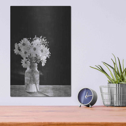 Luxe Metal Art 'Dainty Daisies' by Lori Deiter, Metal Wall Art,12x16