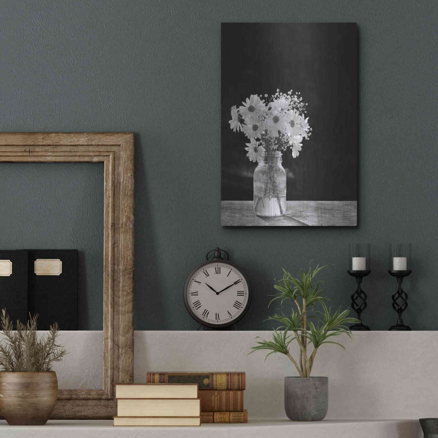 Luxe Metal Art 'Dainty Daisies' by Lori Deiter, Metal Wall Art,12x16