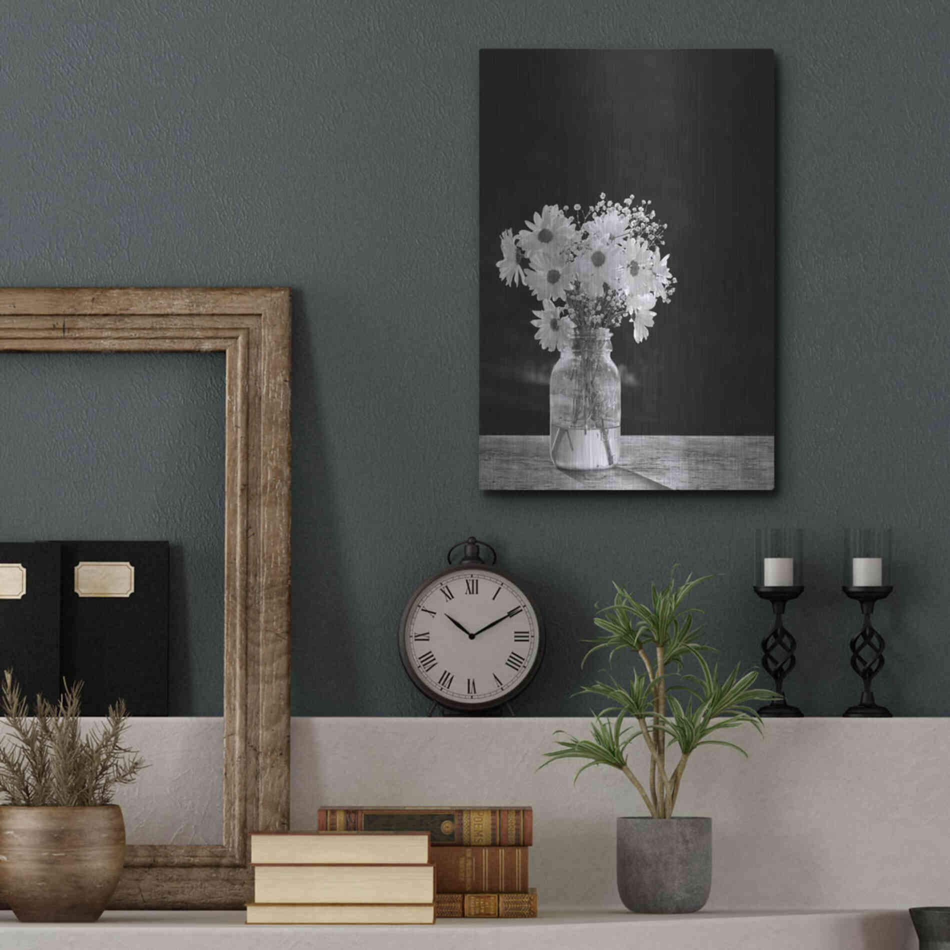 Luxe Metal Art 'Dainty Daisies' by Lori Deiter, Metal Wall Art,12x16