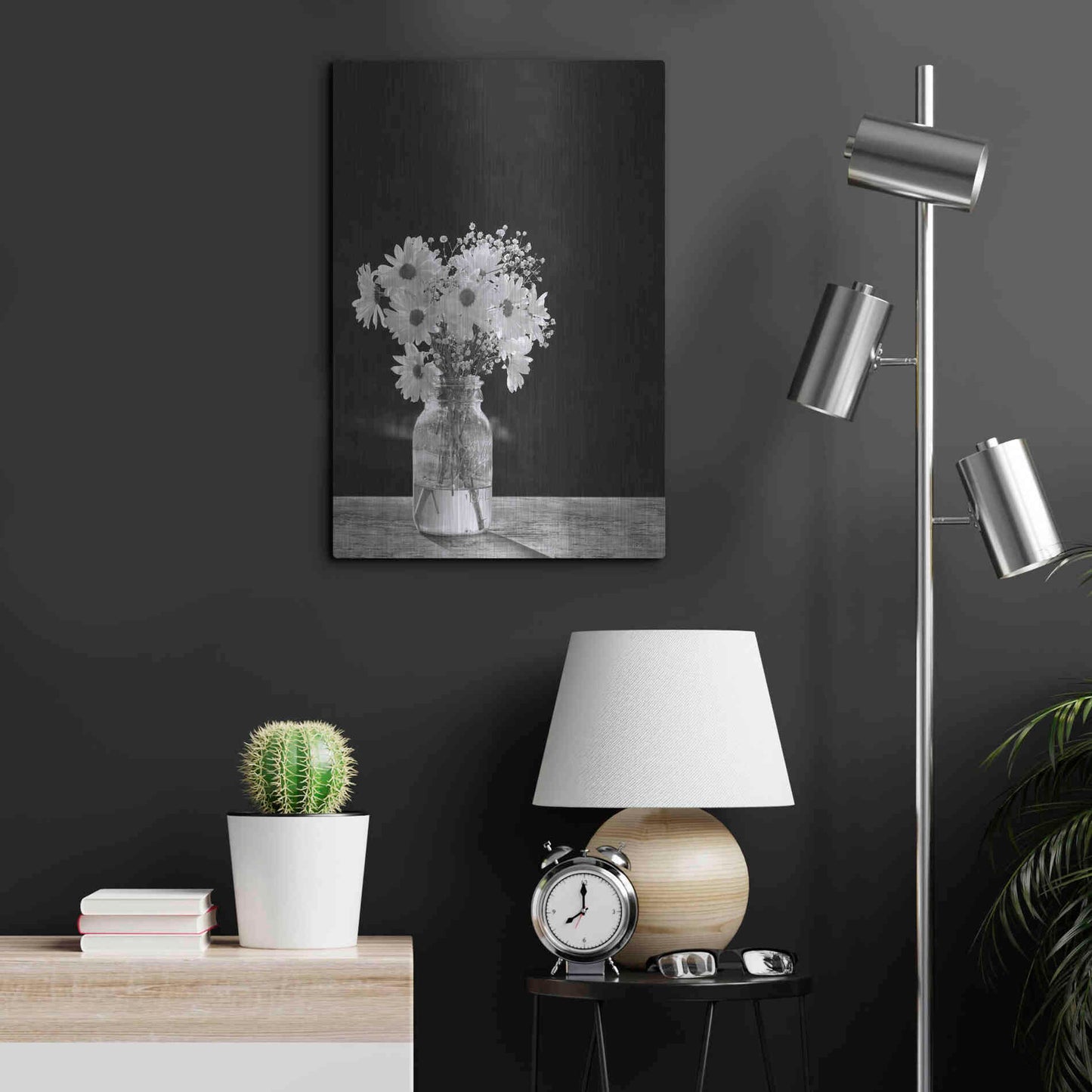 Luxe Metal Art 'Dainty Daisies' by Lori Deiter, Metal Wall Art,16x24