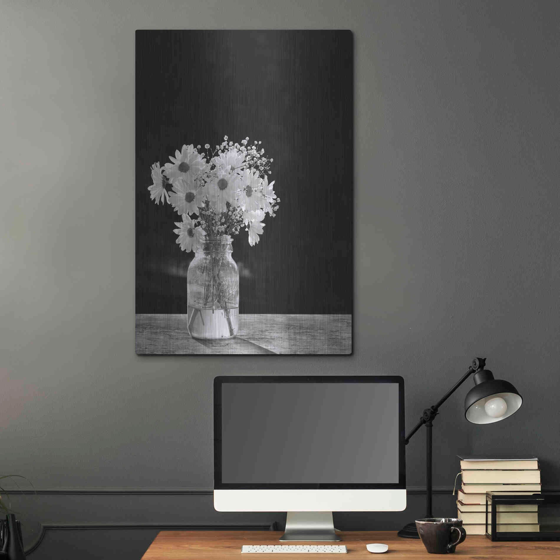 Luxe Metal Art 'Dainty Daisies' by Lori Deiter, Metal Wall Art,24x36